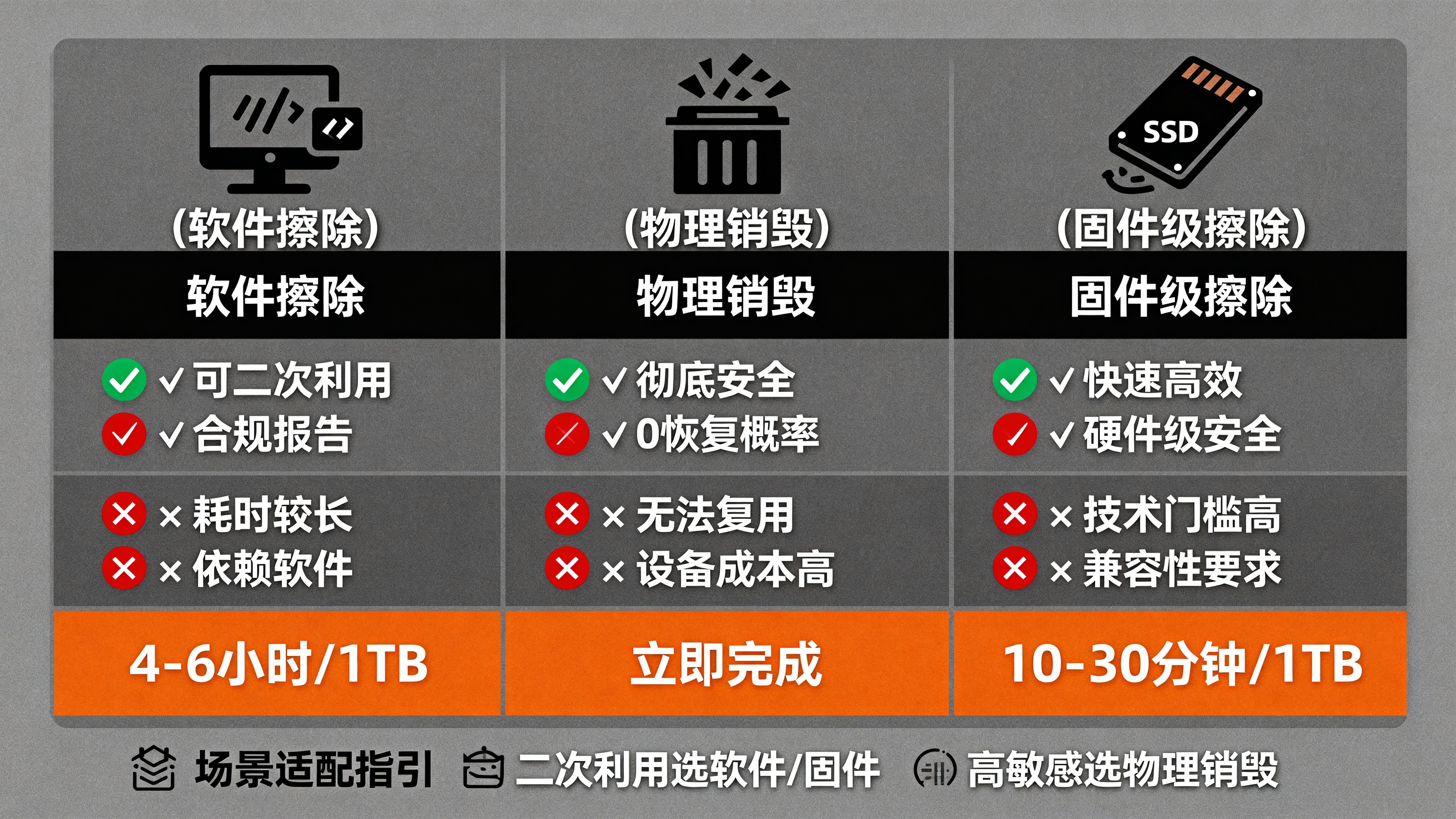 企业硬盘数据擦除详细方式及优劣分析